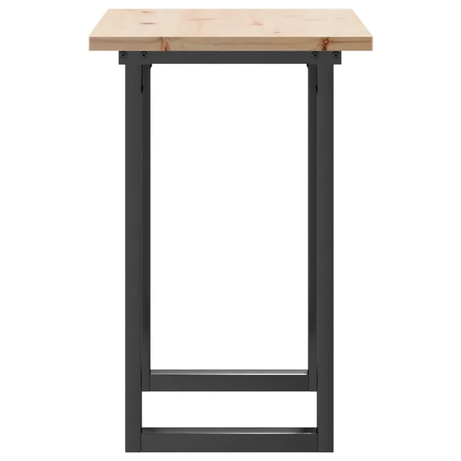 Table à manger cadre en O 80x50x75,5cm bois de pin massif acier - 5