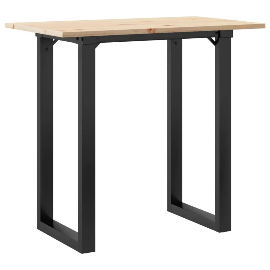 Table à manger cadre en O 80x50x75,5cm bois de pin massif acier - 6