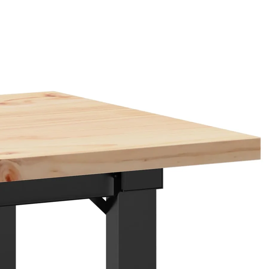 Table à manger cadre en O 80x50x75,5cm bois de pin massif acier - 7