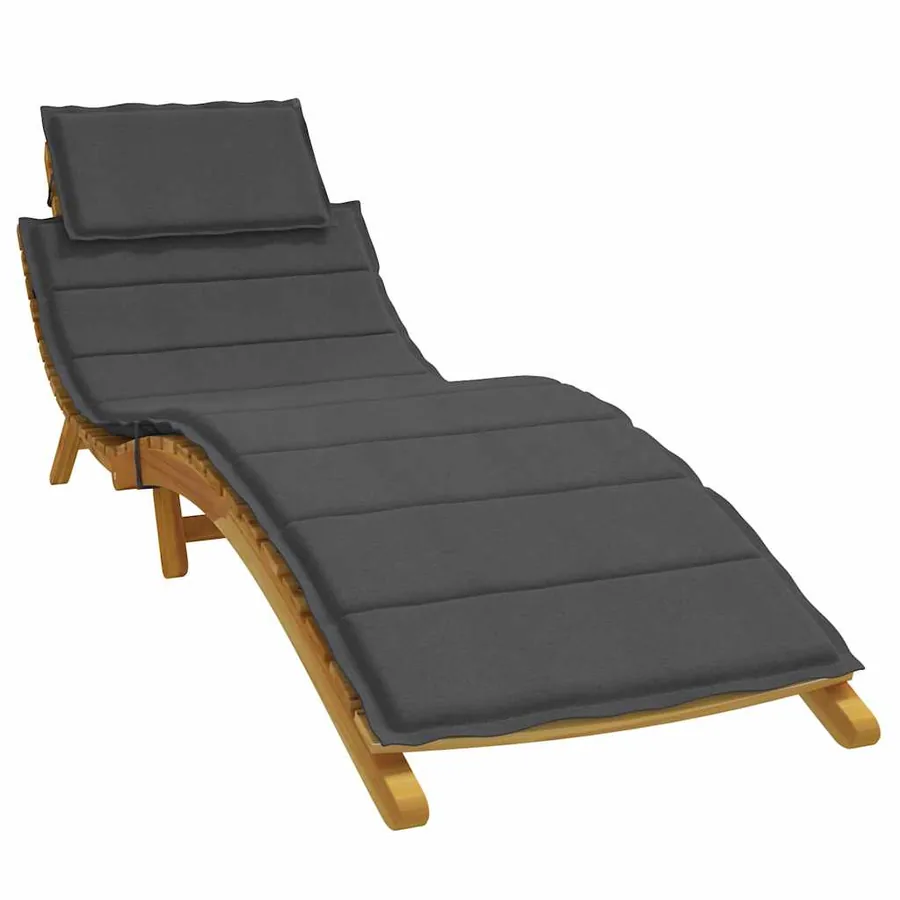 Coussin de chaise longue anthracite mélangé 186x58x4 cm tissu