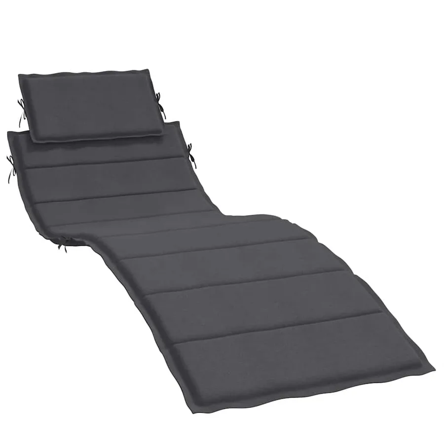 Coussin de chaise longue anthracite mélangé 186x58x4 cm tissu - 2