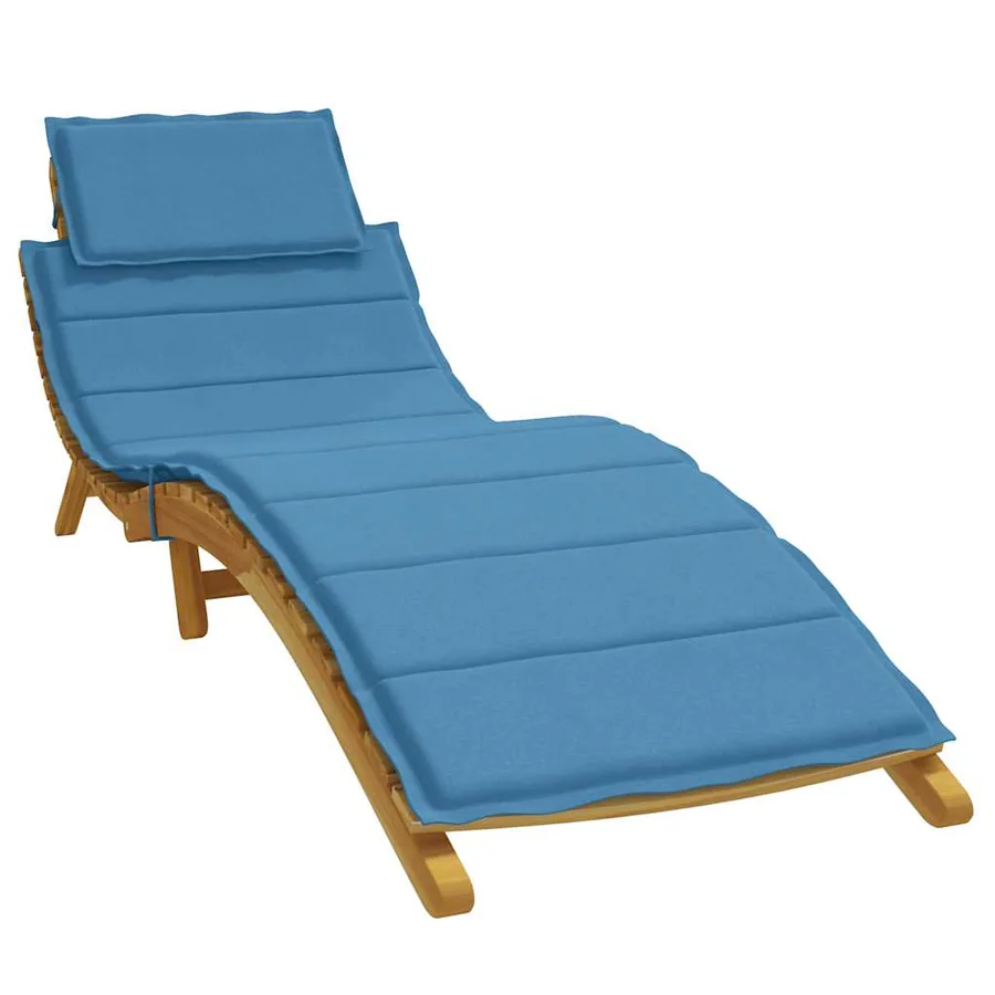 Coussin de chaise longue bleu mélangé 186x58x4 cm tissu