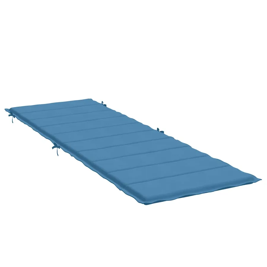 Coussin de chaise longue bleu mélangé 186x58x4 cm tissu - 4