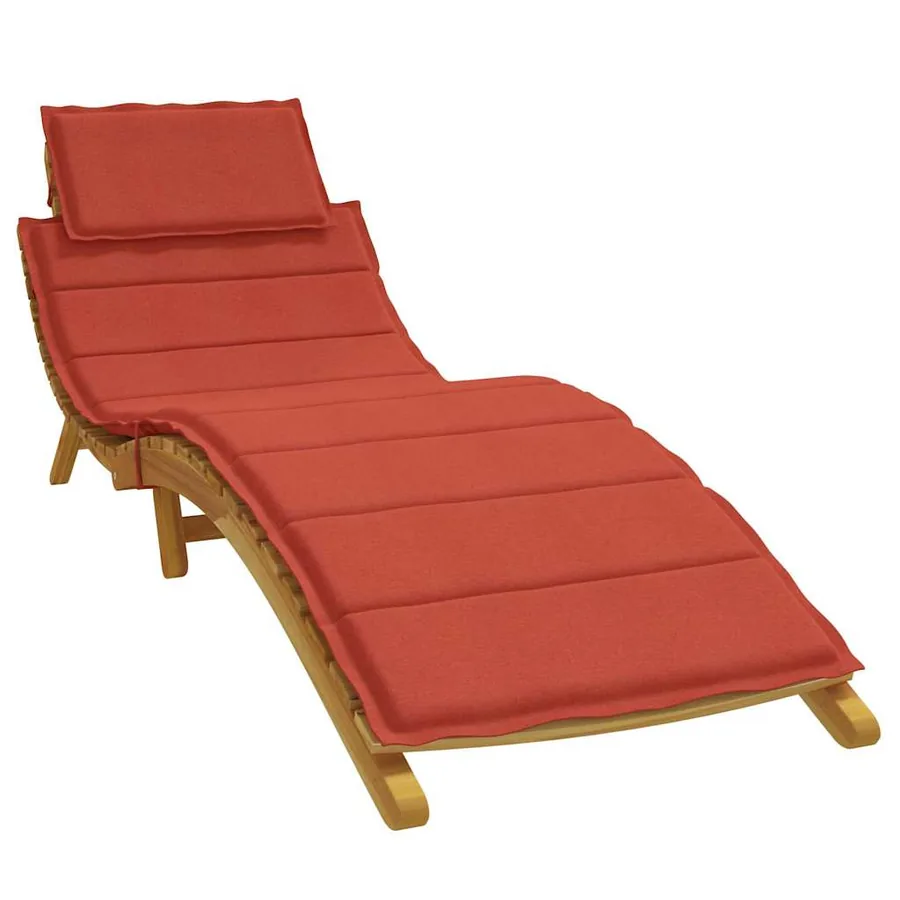 Coussin de chaise longue rouge mélangé 186x58x4 cm tissu
