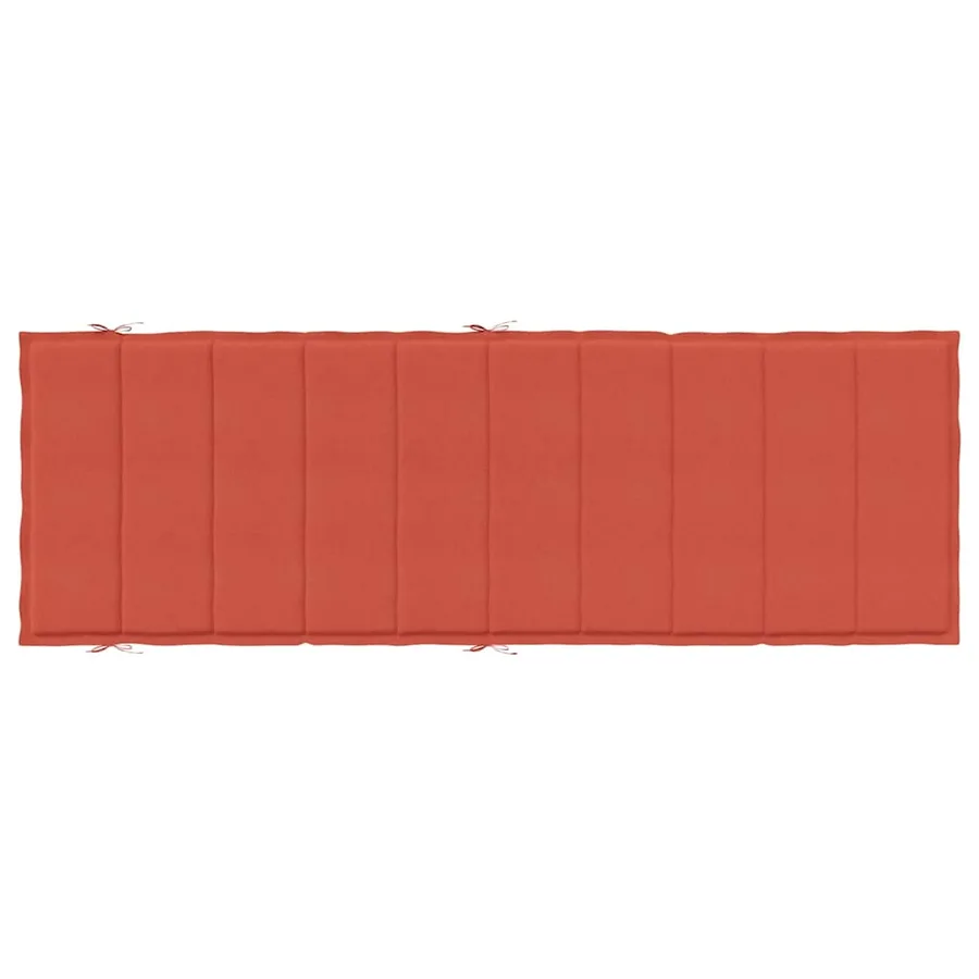 Coussin de chaise longue rouge mélangé 186x58x4 cm tissu - 6