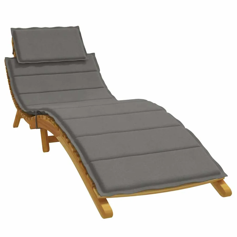 Coussin de chaise longue gris foncé mélangé 186x58x4 cm tissu