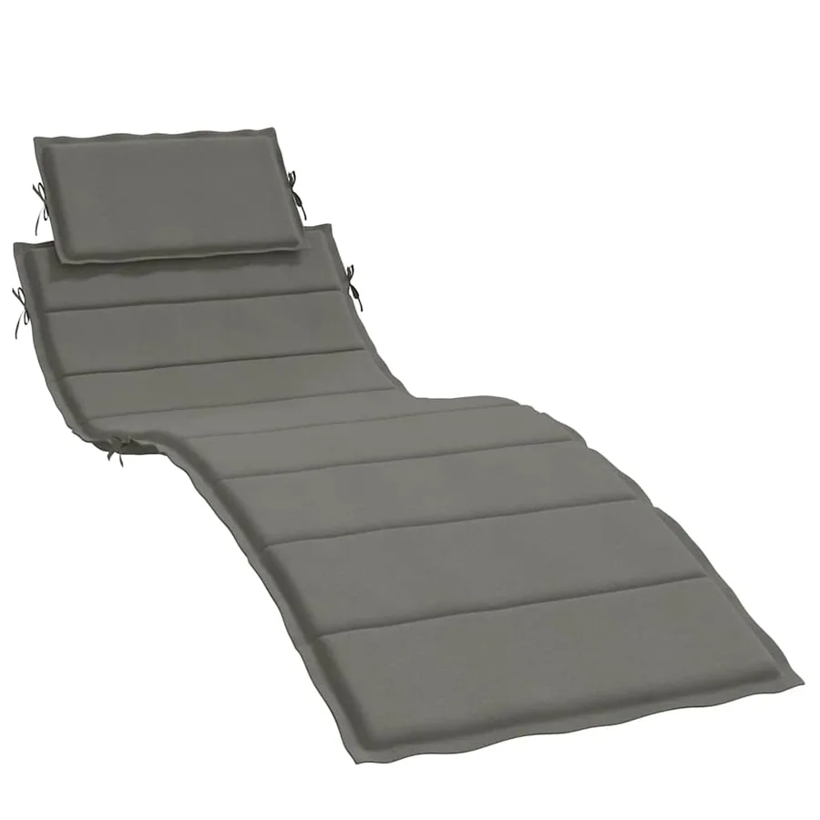 Coussin de chaise longue gris foncé mélangé 186x58x4 cm tissu - 2