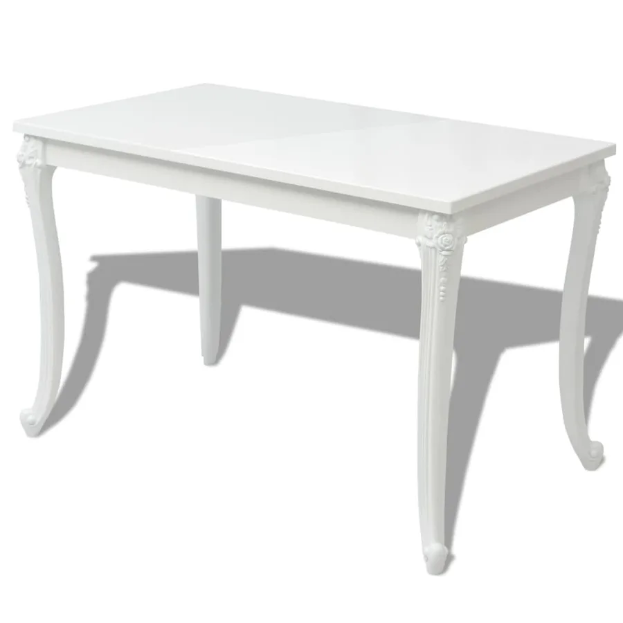 Table à manger 116x66x76 cm blanc brillant - 2