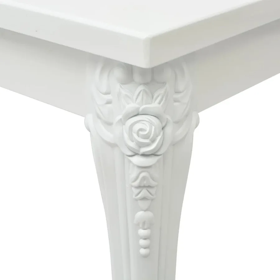 Table à manger 116x66x76 cm blanc brillant - 4
