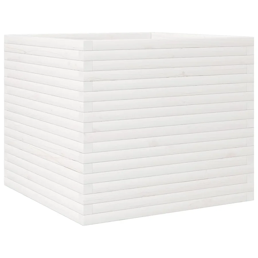 Jardinière blanc 80x80x68,5 cm bois de pin massif - 2