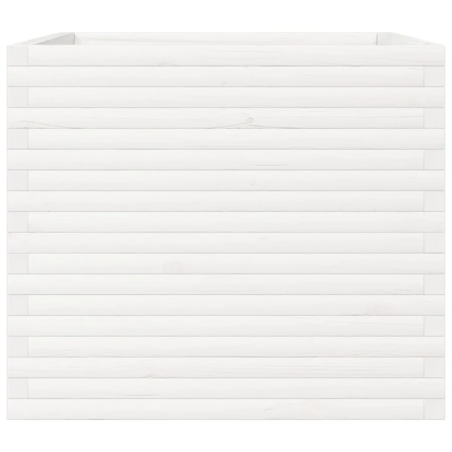 Jardinière blanc 80x80x68,5 cm bois de pin massif - 5