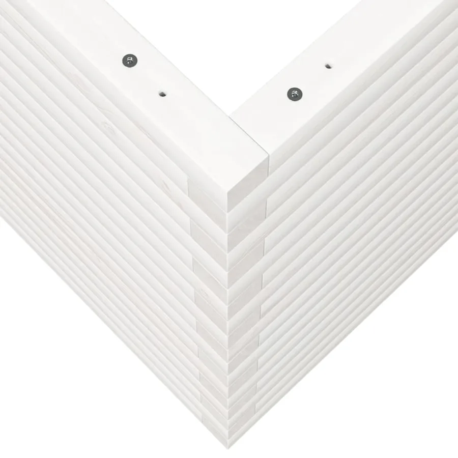 Jardinière blanc 80x80x68,5 cm bois de pin massif - 8