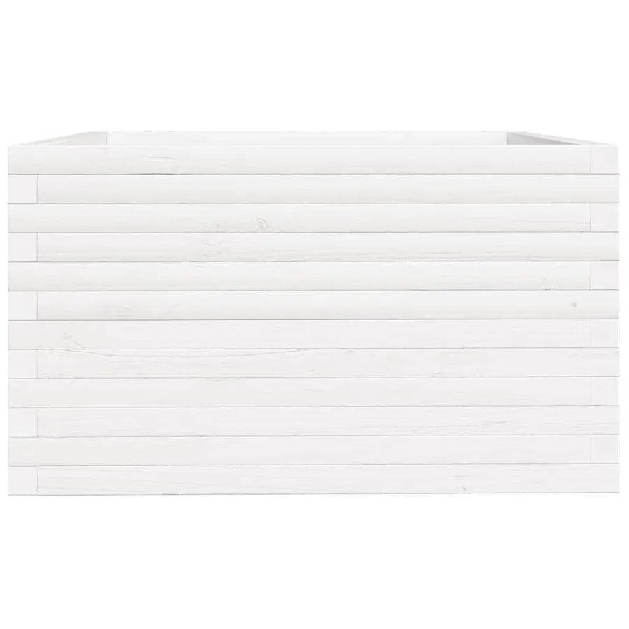Jardinière blanc 80x80x49,5 cm bois de pin massif - 6