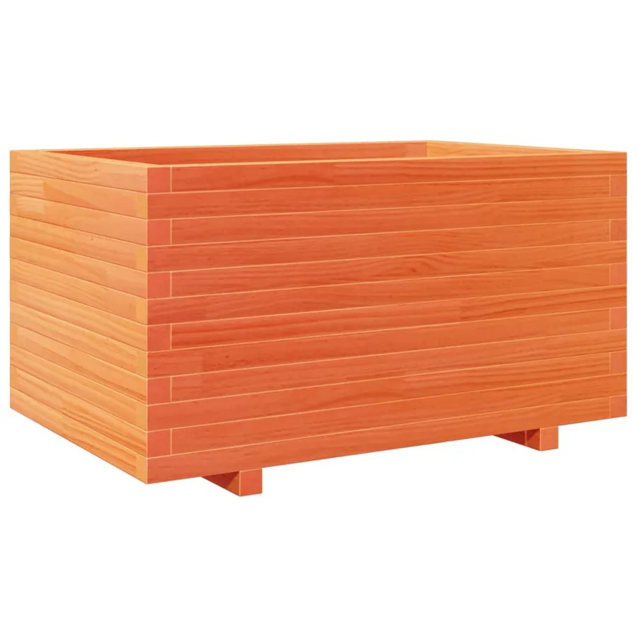 Jardinière cire marron 90x60x49,5 cm bois de pin massif - 2