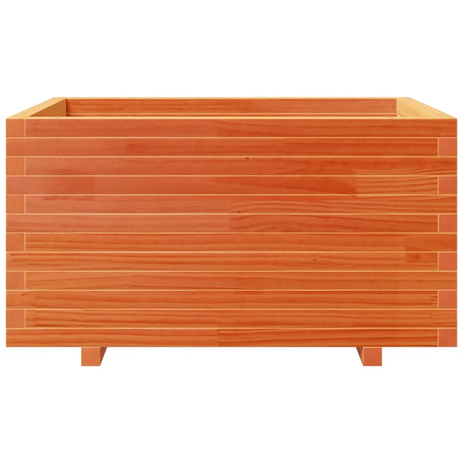 Jardinière cire marron 90x60x49,5 cm bois de pin massif - 5