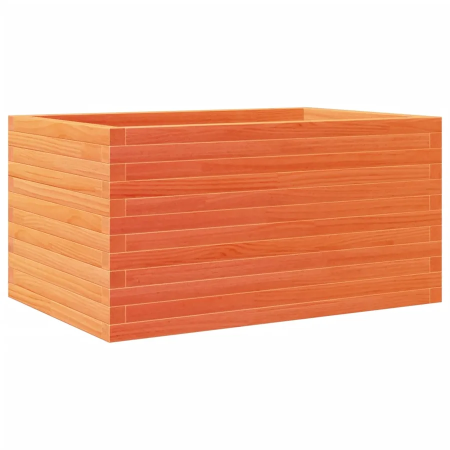 Jardinière cire marron 90x60x46 cm bois de pin massif - 2