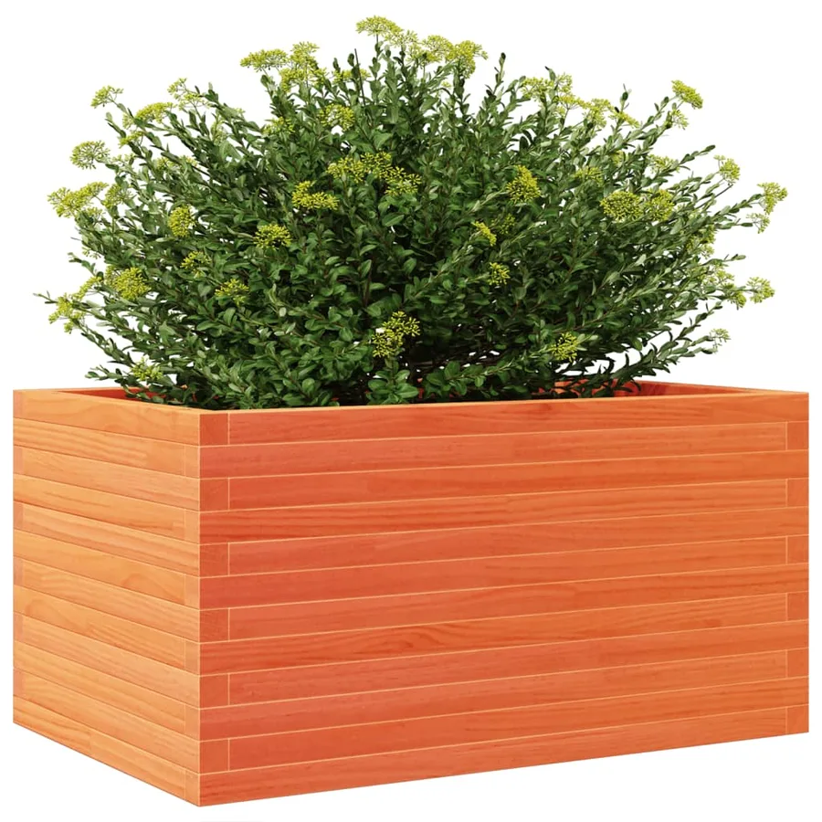 Jardinière cire marron 90x60x46 cm bois de pin massif - 4
