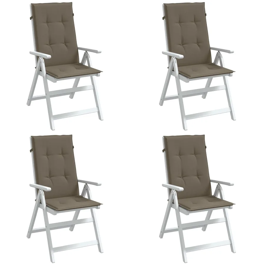 Coussins de chaise à dossier haut lot de 4 taupe mélangé tissu