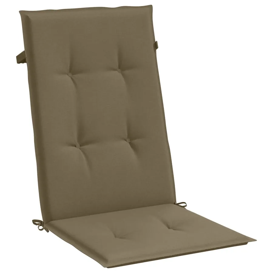 Coussins de chaise à dossier haut lot de 4 taupe mélangé tissu - 5