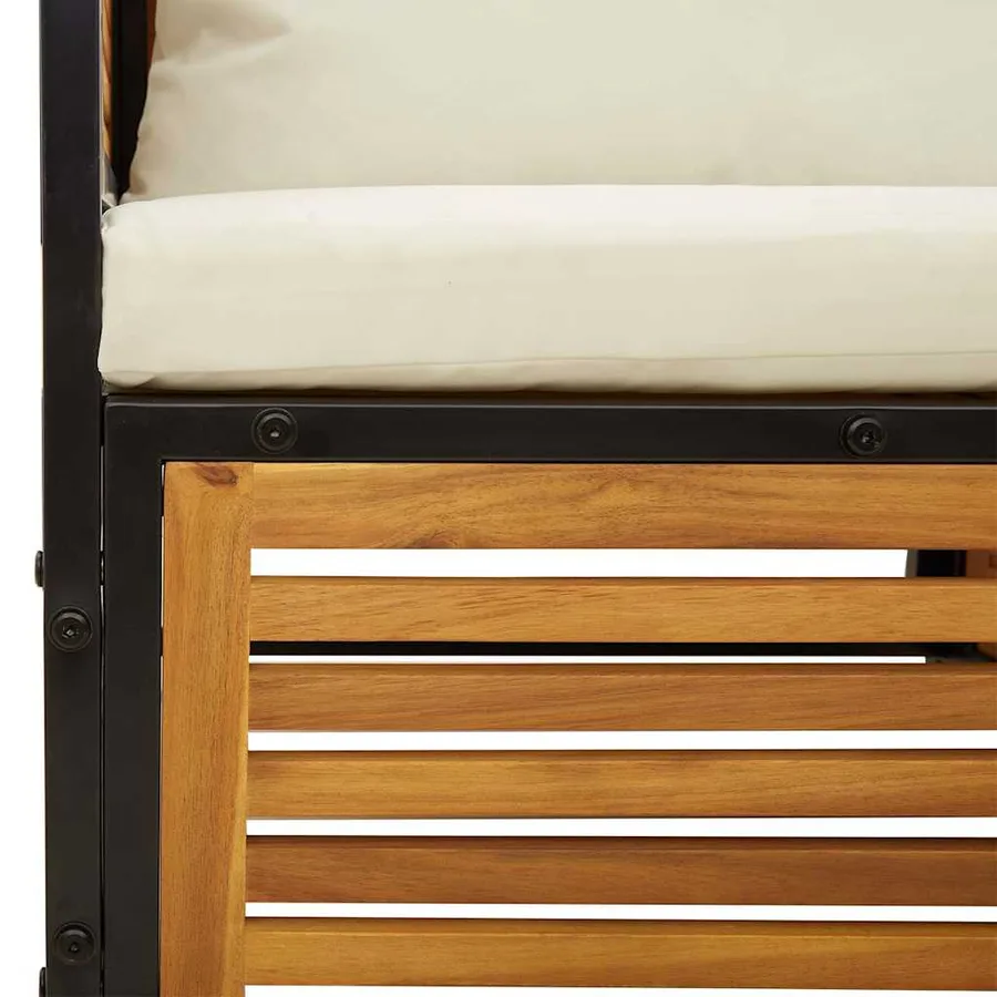 Chaise de jardin avec coussins bois massif d'acacia - 8