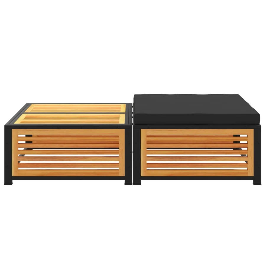Table de jardin avec tabouret bois d'acacia massif - 4