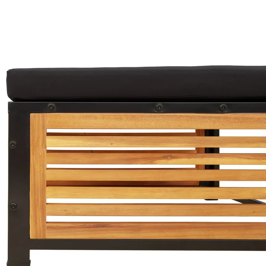 Table de jardin avec tabouret bois d'acacia massif - 8