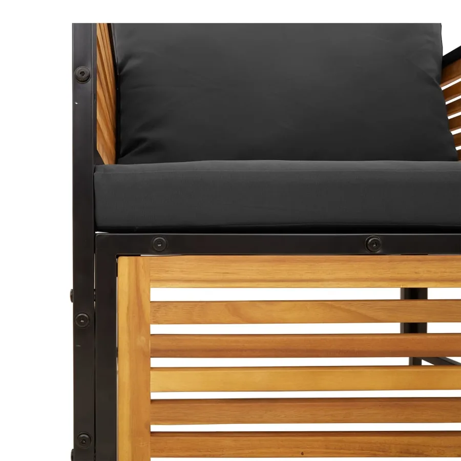 Chaise de jardin avec coussins bois massif d'acacia - 8
