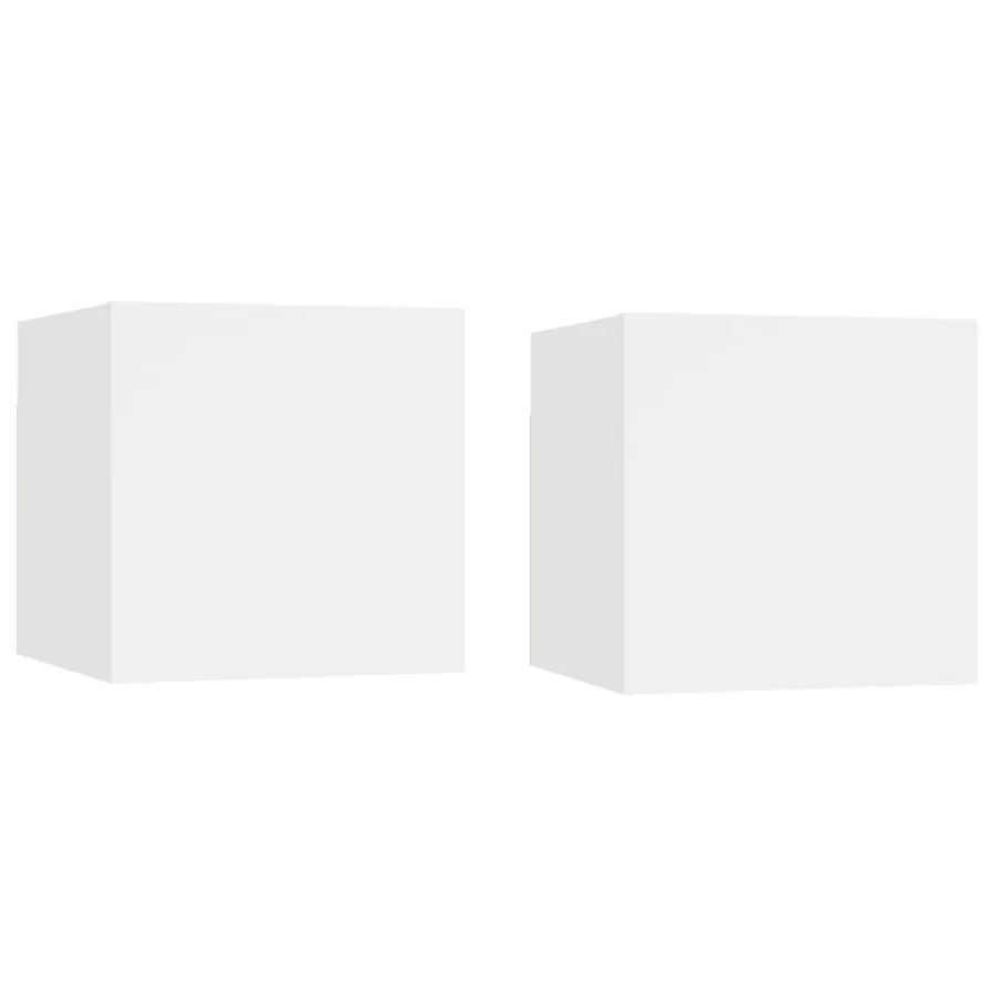 Tables de chevet 2 pcs Blanc 30,5x30x30 cm Bois d'ingénierie