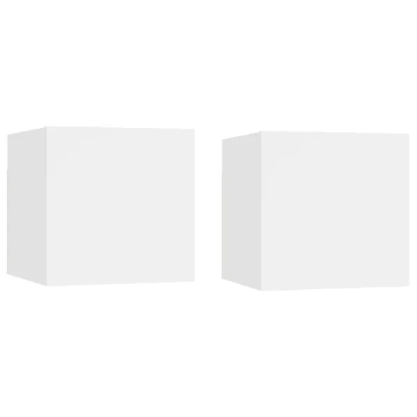 Tables de chevet 2 pcs Blanc 30,5x30x30 cm Bois d'ingénierie