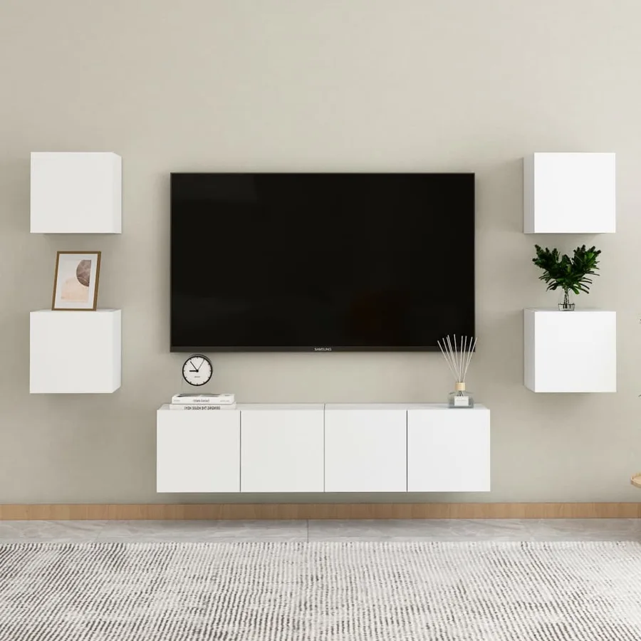 Tables de chevet 2 pcs Blanc 30,5x30x30 cm Bois d'ingénierie - 3