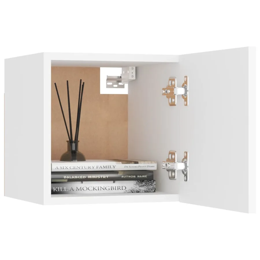 Tables de chevet 2 pcs Blanc 30,5x30x30 cm Bois d'ingénierie - 4