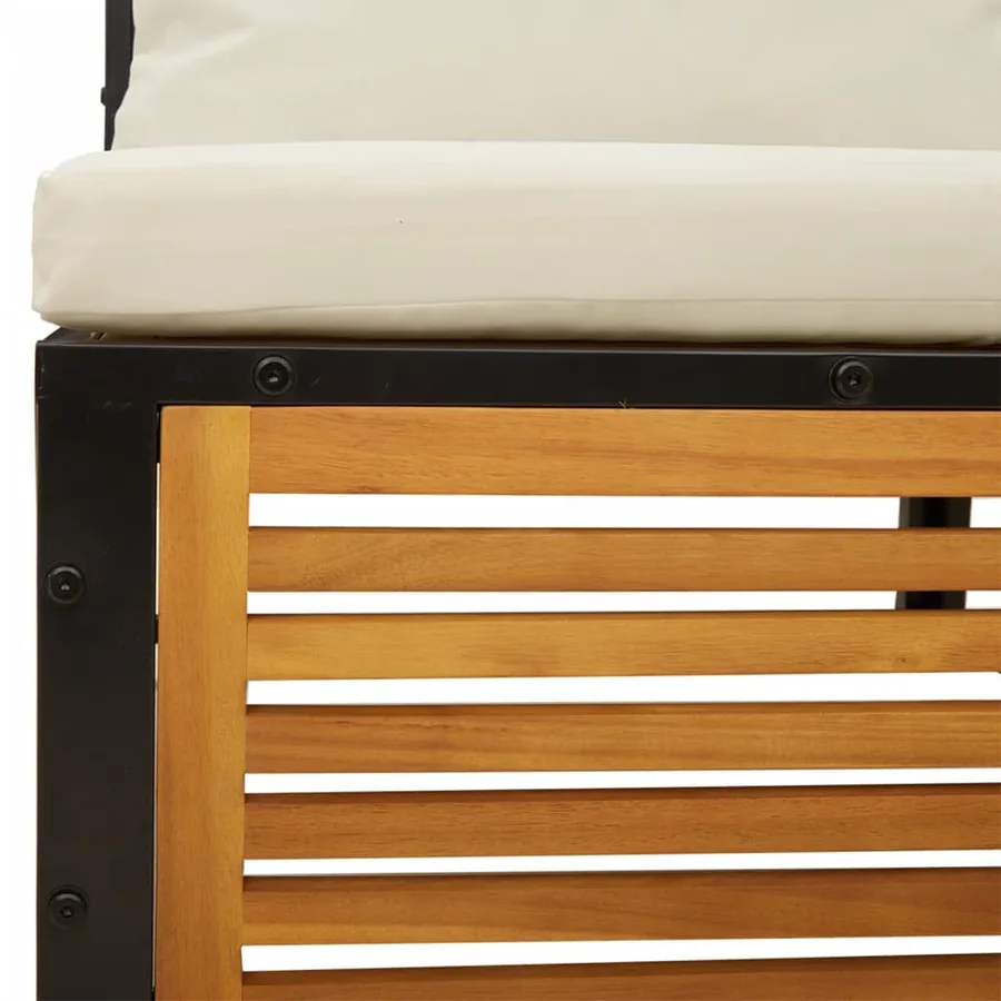 Salon de jardin avec coussins 5 pcs Bois d'acacia solide - 11