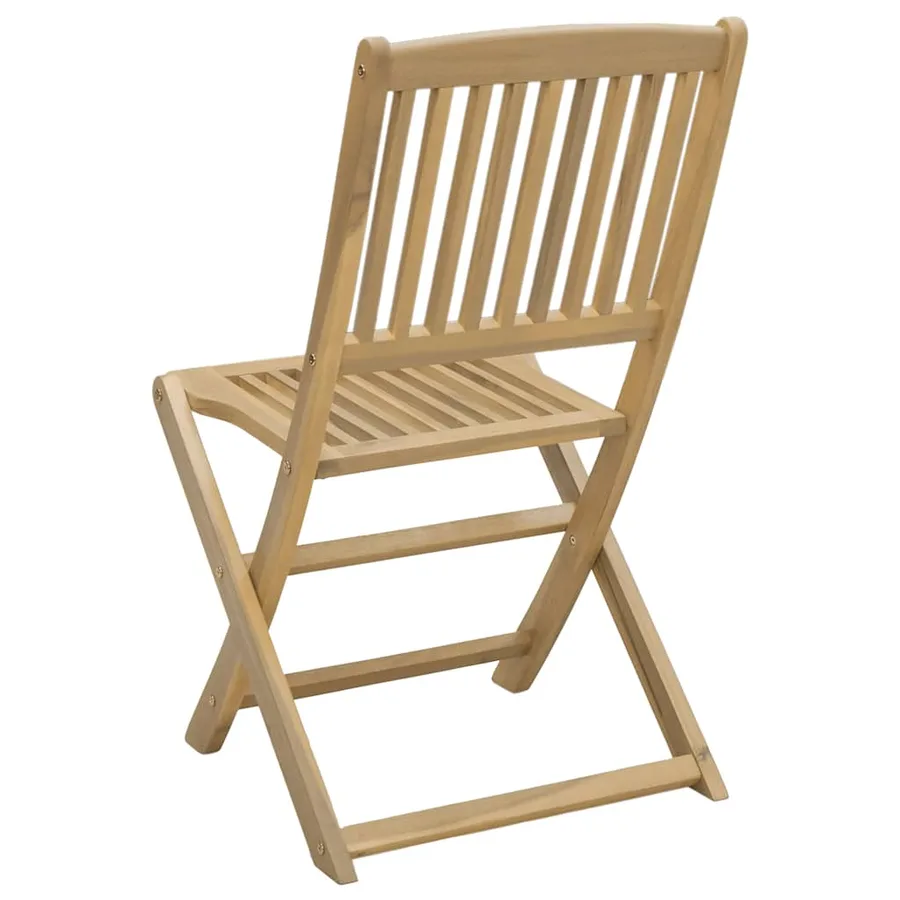 Chaises pliables de jardin lot de 2 bois massif d'acacia - 7