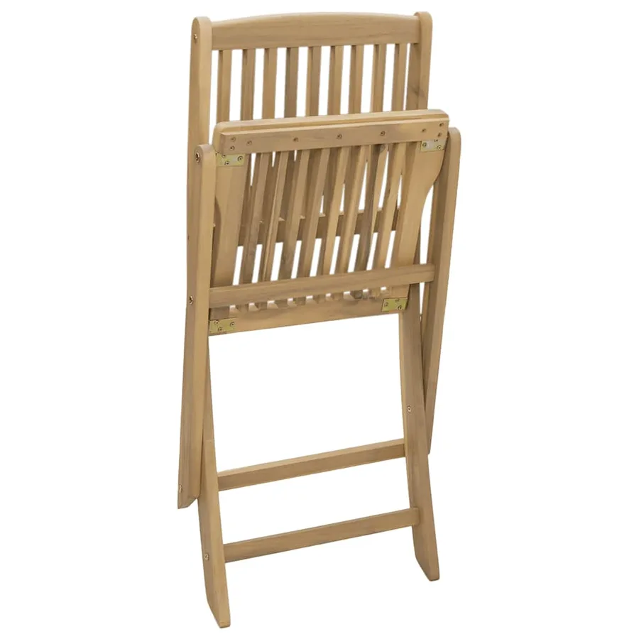 Chaises pliables de jardin lot de 2 bois massif d'acacia - 8