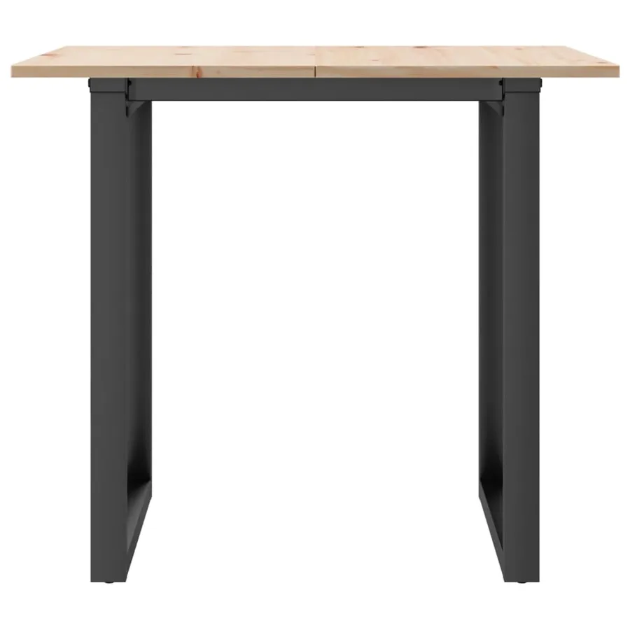 Table à manger cadre en O 90x90x75 cm bois de pin massif acier - 4