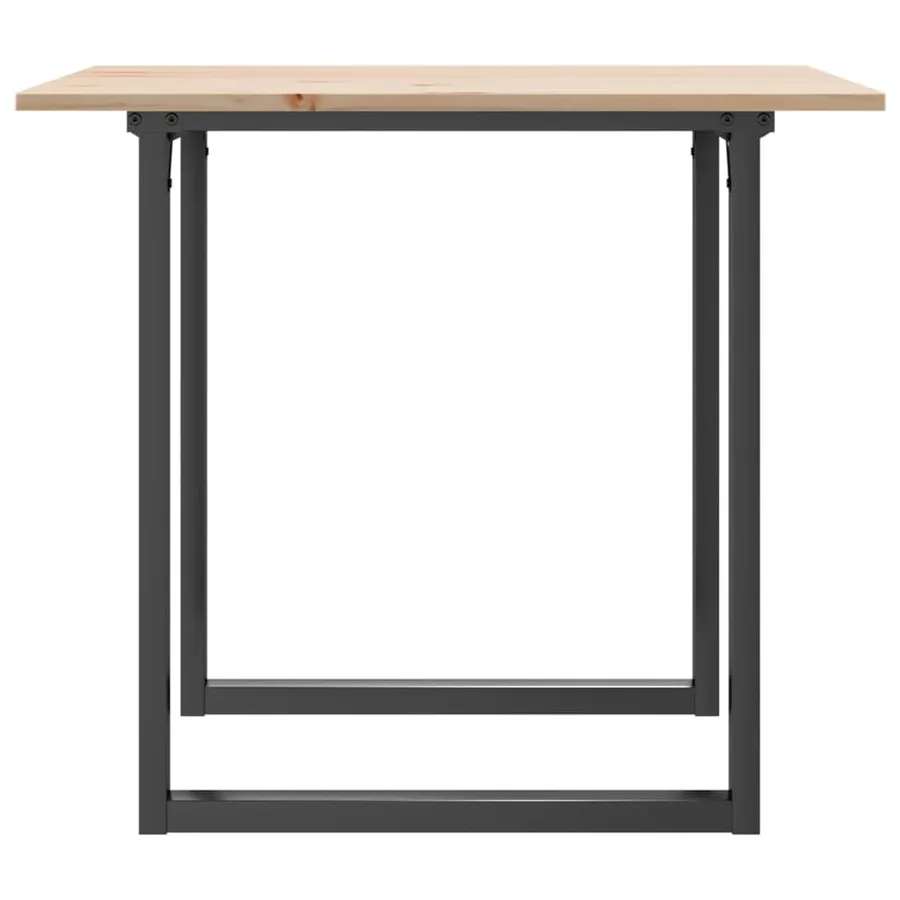 Table à manger cadre en O 90x90x75 cm bois de pin massif acier - 5