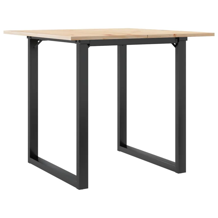 Table à manger cadre en O 90x90x75 cm bois de pin massif acier - 6