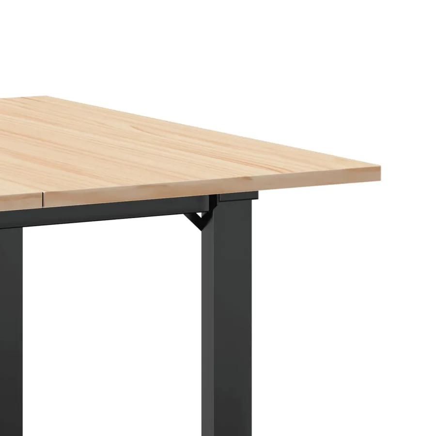 Table à manger cadre en O 90x90x75 cm bois de pin massif acier - 7
