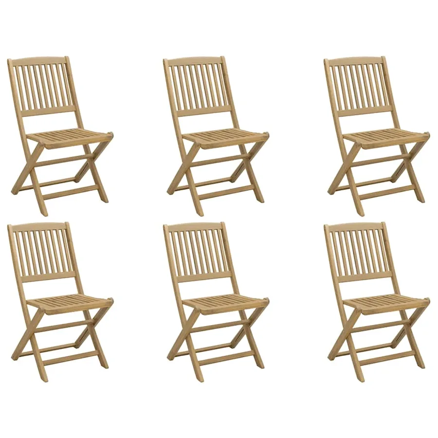 Chaises de jardin pliantes lot de 6 44x50x88 cm bois d'acacia - 2