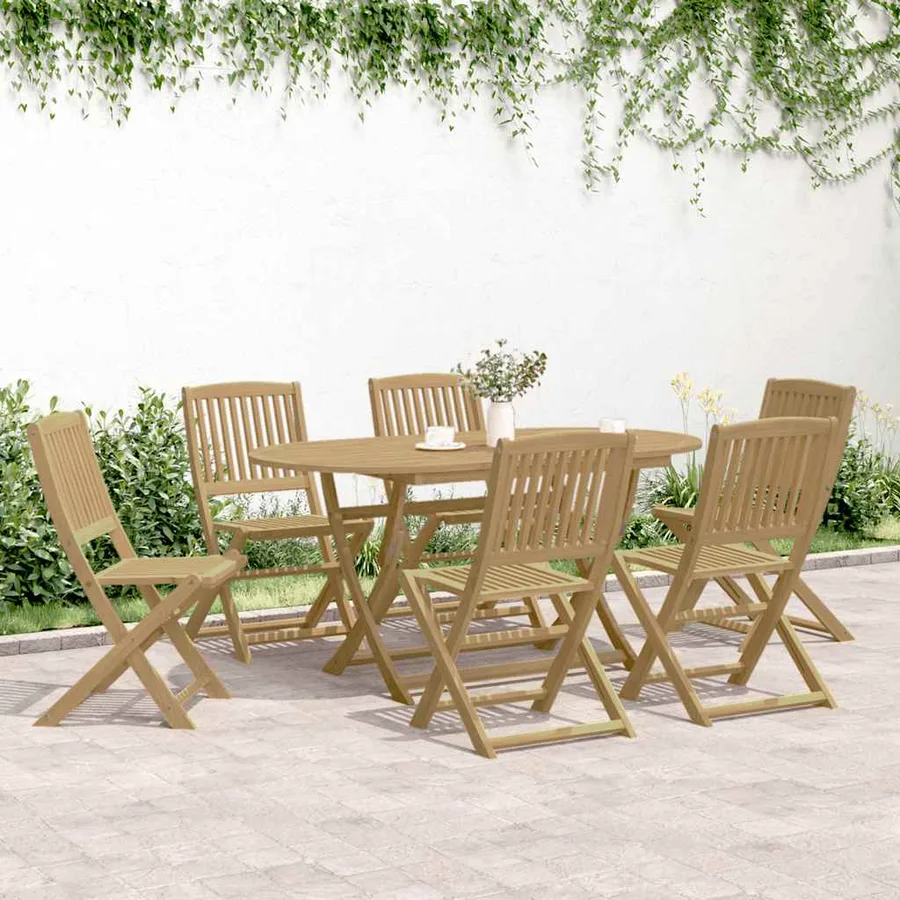 Chaises de jardin pliantes lot de 6 44x50x88 cm bois d'acacia - 3