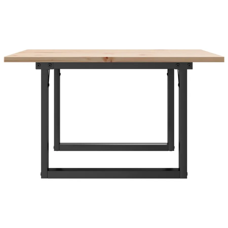 Table basse cadre en O 60x60x40 cm bois de pin massif et acier - 5