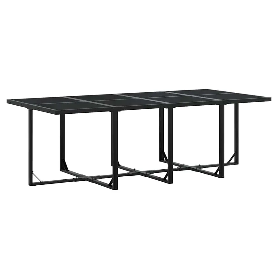 Ensemble à manger de jardin 9pcs coussins noir résine tressée - 5