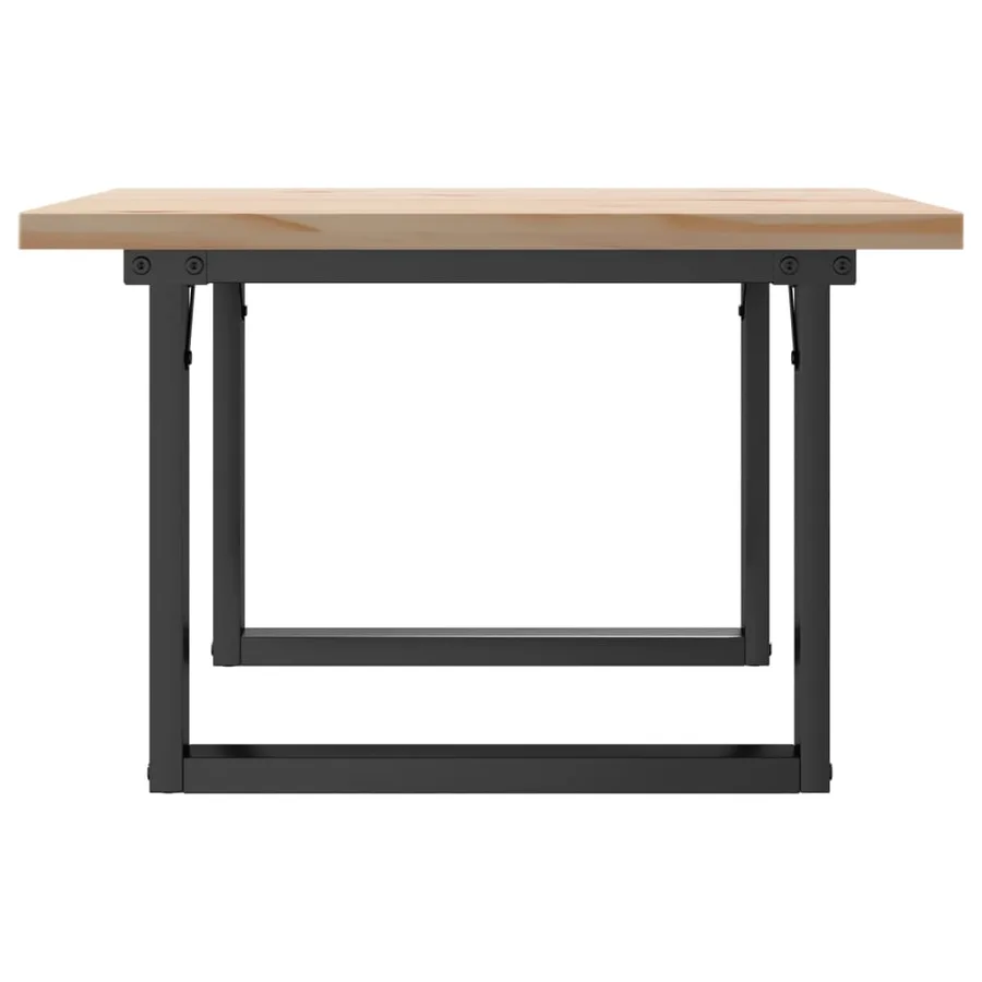 Table basse cadre en O 70x70x40,5cm bois de pin massif et acier - 5