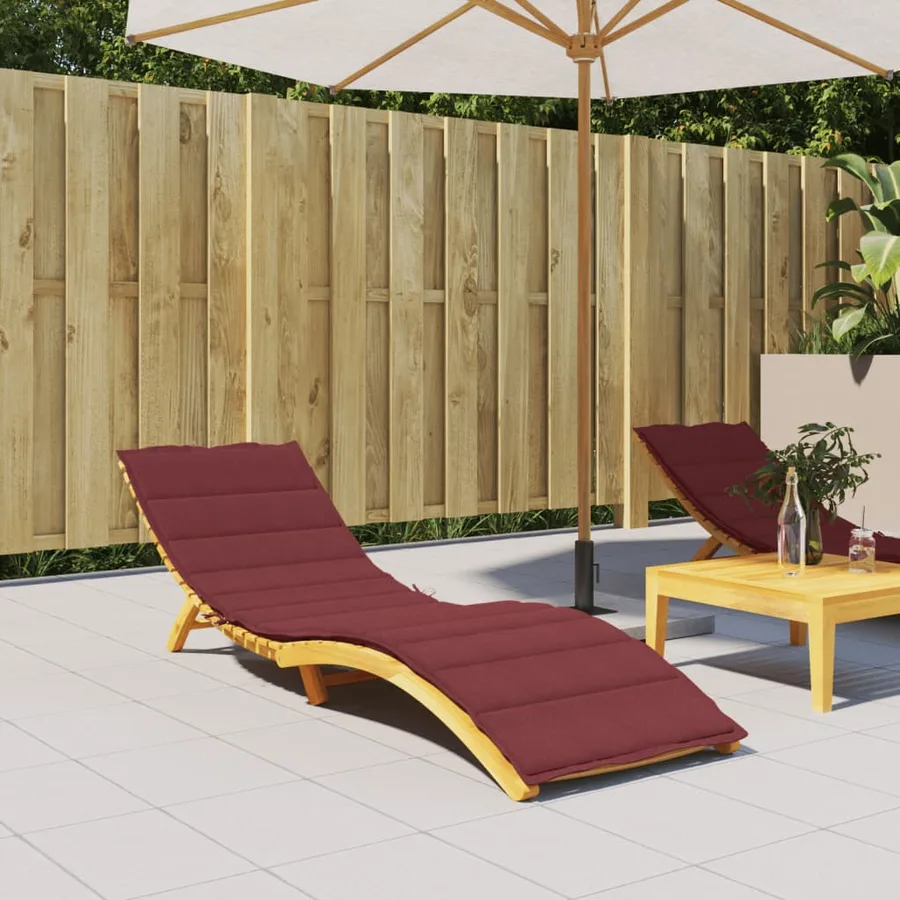 Coussin de chaise longue rouge bordeaux mélangé 200x50x4 cm - 3