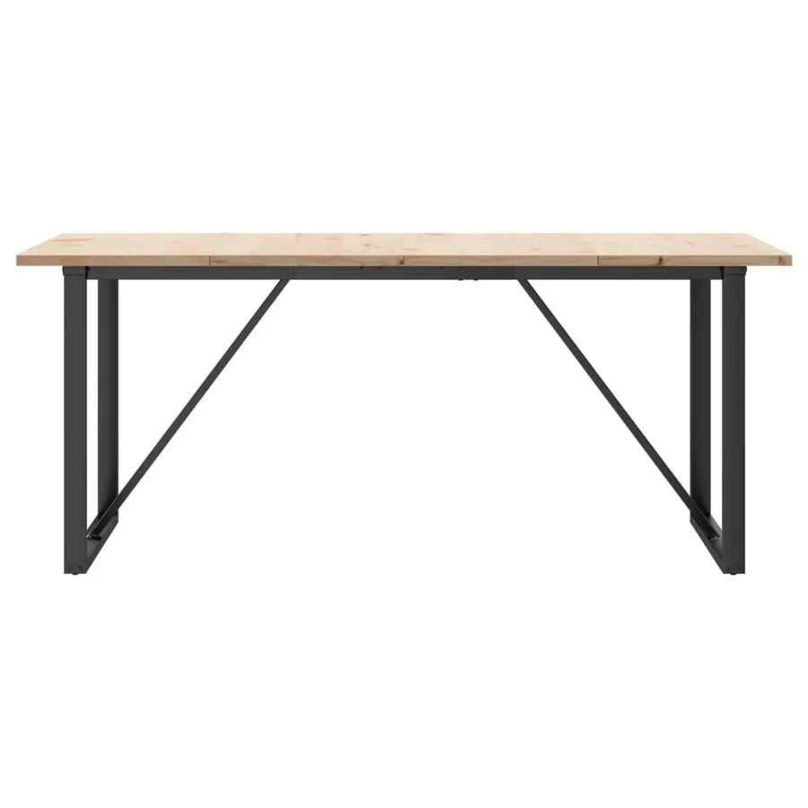 Table à manger cadre en O 180x90x75,5 cm bois pin massif acier - 4