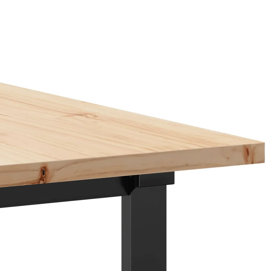 Table à manger cadre en O 180x90x75,5 cm bois pin massif acier - 7