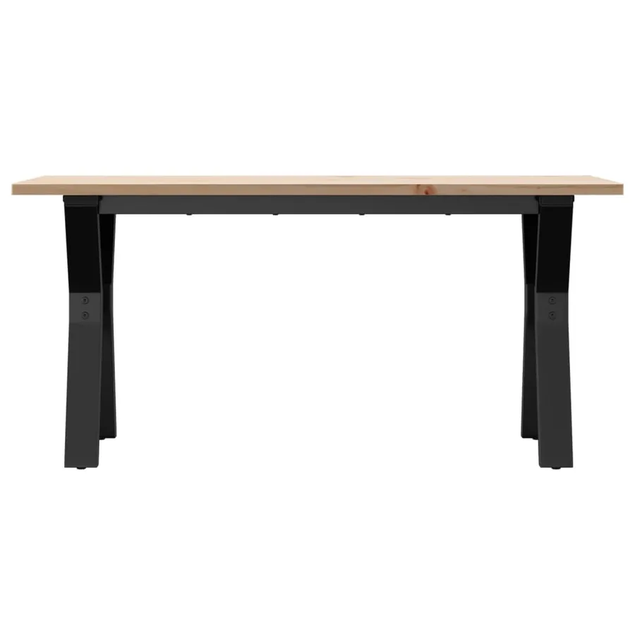 Table basse cadre en Y 100x50x45 cm bois de pin massif et acier - 4