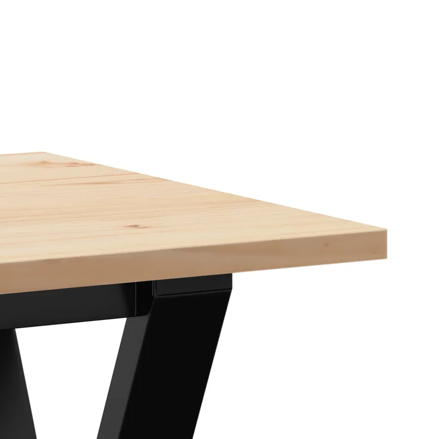 Table basse cadre en Y 100x50x45 cm bois de pin massif et acier - 7