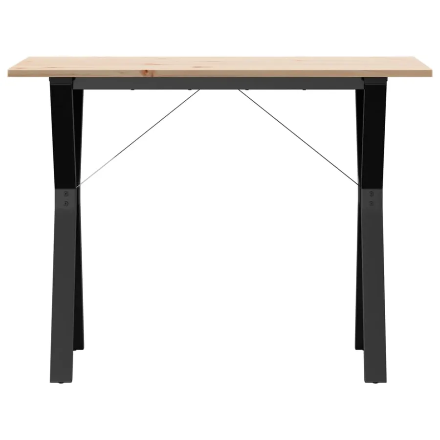 Table à manger cadre en Y 100x50x75 cm bois de pin massif acier - 4