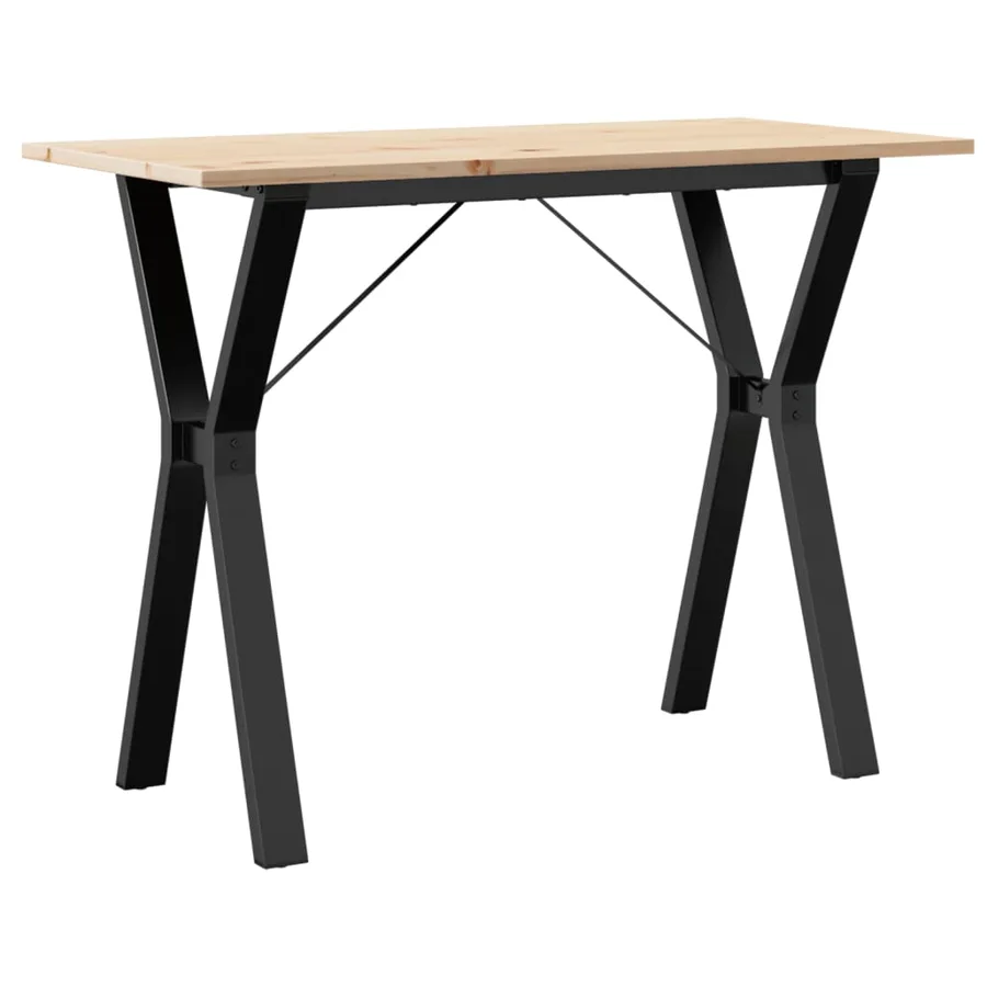 Table à manger cadre en Y 100x50x75 cm bois de pin massif acier - 6